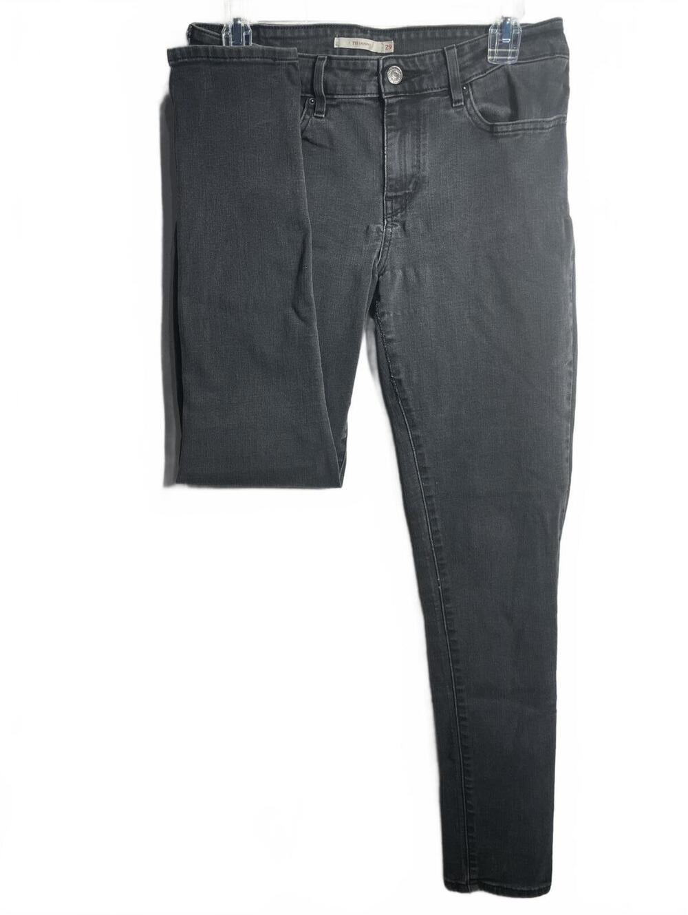 Levis Jeans 711 Women's 29 Black Pants Ankle Casual Grunge